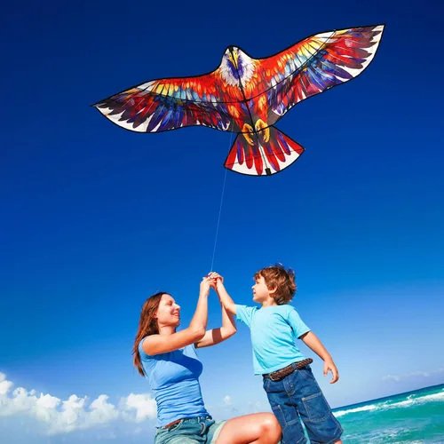 Vista 6 de HENGDA KITE Cometa de águila, para niños y adultos, fácil de volar, excelente diseño de tela y estructura, las imágenes son hermosas en alta