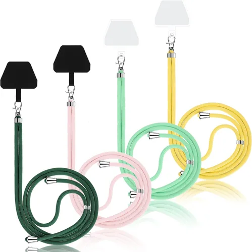 Vista 15 de Weewooday 4 piezas de cordón para teléfono con correa cruzada universal para teléfono celular, cordón para el cuello con parche para mujeres, Negro