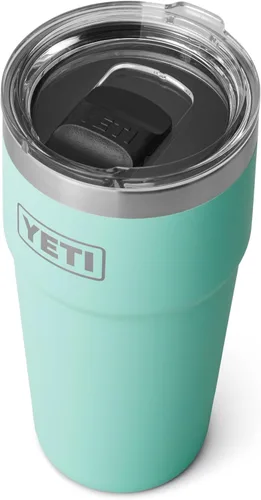 Vista 3 de YETI Rambler - Vaso apilable de 20 onzas, acero inoxidable, aislado al vacío con tapa MagSlider Verde mar