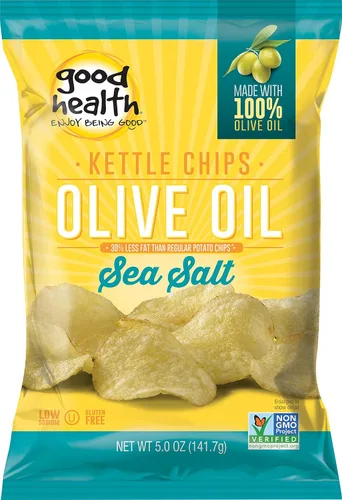 Vista 3 de Good Health chips de patatas de aceite de oliva, estilo hervido.