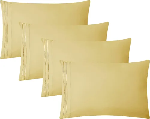 Vista 51 de Clara Clark Fundas de almohada de tamaño estándar – Funda de almohada ultra suave, fundas de almohada de microfibra ligera tamaño Queen – Juego de 2