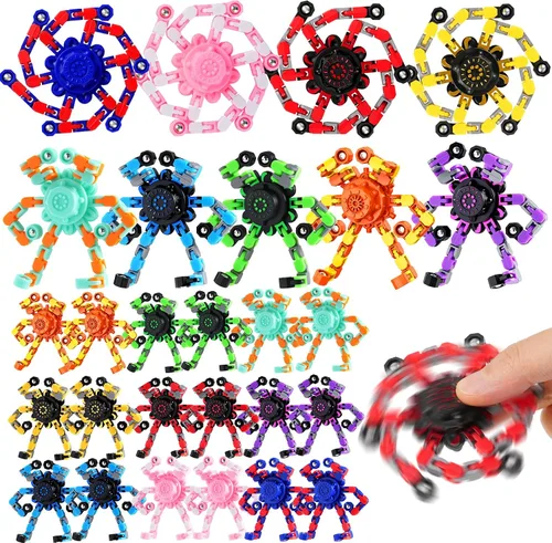 Vista 10 de 9 piezas transformables Fidget Spinners, cadena deformable sensorial Fidget DIY Robot Spinner Sensory para niños, juguetes Fidget para recuerdos