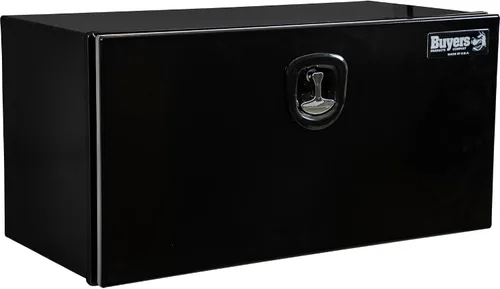 Vista 13 de Buyers Products 1706500 - Caja de aluminio para debajo de la carrocería de camión plateada con puerta de banda de rodadura diamantada, 18x18x24