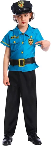 Vista 5 de Dsplay Disfraz de oficial de policía para niños, trajes de policía de Halloween