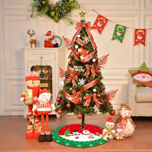 Vista 6 de Falda de árbol de Navidad de 48 pulgadas, tapete grande de decoración de Navidad, faldas de árbol, decoraciones de árbol para decoración de fiestas