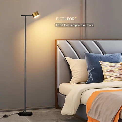Vista 10 de Lámparas de pie para sala de estar, lámpara de lectura de pie de 3 temperaturas de color con cabezal flexible, moderna lámpara de pie alta