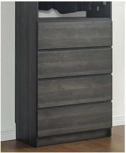 Vista 4 de Maykoosh Organizador de sistema de armario - Armario personalizable con vestidor de almacenamiento negro/modelo D 1 armario