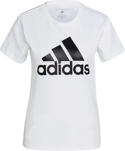 Vista 6 de adidas Camiseta con logotipo esencial de ropa de descanso para mujer, Casi azul-blanco
