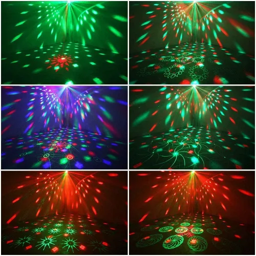 Vista 4 de Luz de escenario de discoteca para fiesta, luces estroboscópicas activadas por sonido, luces LED RGB intermitentes con control remoto para fiestas
