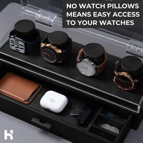 Vista 5 de Estuche de exhibición para reloj organizador de relojes para hombre caja de reloj para hombre caja de reloj de madera para hombre caja de reloj