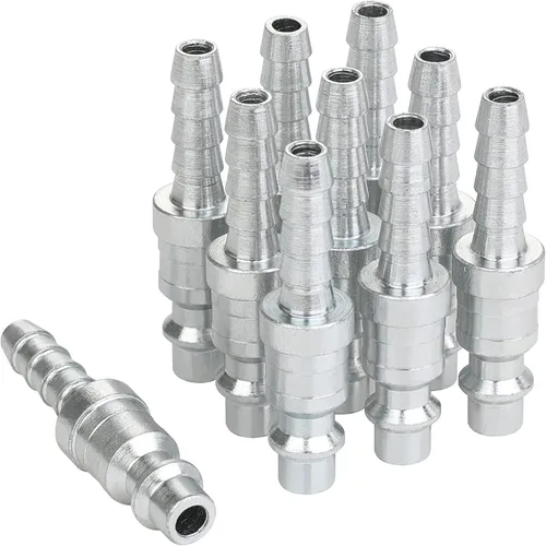Vista 8 de Accesorios de manguera de aire de 1/4, acoplador industrial tipo M, tamaño de flujo de 1/4 pulgada, tamaño de rosca hembra de 1/4 pulgada