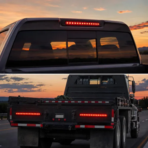 Vista 2 de Luz trasera de freno de remolque de 15 LED, luces traseras de barra LED, tira de freno impermeable, tira de freno, luz roja para barcos marinos