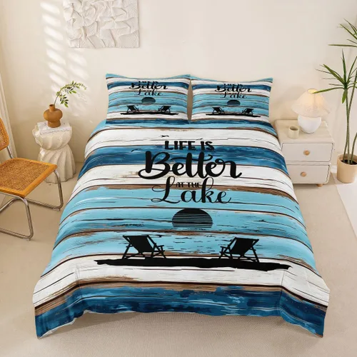 Vista 26 de Erosebridal Funda de edredón de ancla náutica, juego de ropa de cama con brújula oceánica, tamaño individual para niños, adolescentes, adultos