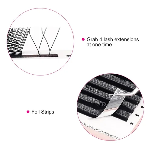 Vista 2 de FADLASH YY - Extensiones de pestañas prefabricadas con forma de Y, de visón sintético, con volumen, ruso, fácil de colocar en forma de Y