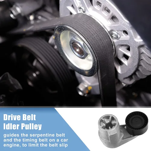 Vista 3 de X AUTOHAUX Tensor de correa de transmisión Tensor de correa de montaje para BMW F30 F10 F12 F13 F25 X3 X4 X5 11287599097 11288604266 metal negro