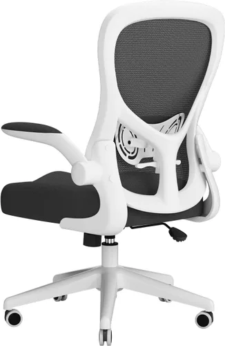 Vista 13 de Hbada - Silla de oficina ergonómica, silla de escritorio con ruedas silenciosas de poliuretano, silla de computadora de malla transpirable