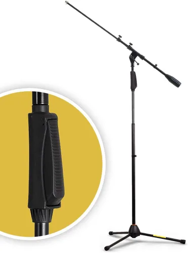 Vista 9 de Soporte de micrófono Hola! Music con altura ajustable para uso en hogar, estudio, oficina o escenario – Bajo perfil (bombo)