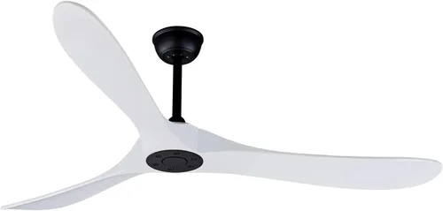 Vista 17 de Bigzone - Ventilador de techo negro para interiores y exteriores de 52 pulgadas sin luces con control remoto, motor DC eficiente energéticamente