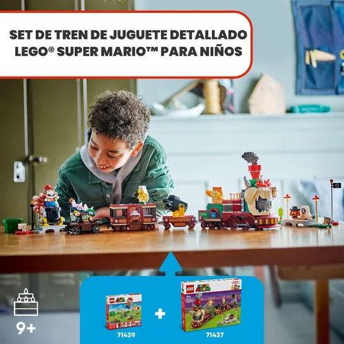 Vista 2 de LEGO Super Mario El Tren Expreso de Bowser - Juguetes de Construcción para Niños y Niñas, Edades 9+ Años - Juego de Simulación con Minifiguras