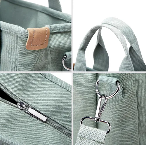 Vista 5 de Bolso de mano pequeño con cremallera para mujer, bolso cruzado de lona, bolso de hombro, bolso de mano, bolso de mensajero 2023