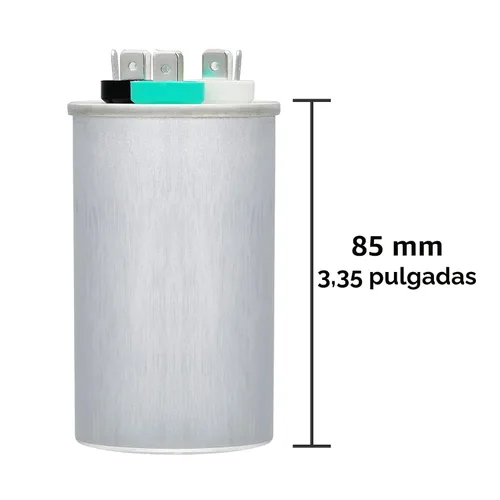 Vista 2 de VEXUNGA Capacitor Dual de Arranque Redondo A/C de 50/5 uF 50+5 MFD 370VAC o 440VAC CBB65 CBB65B Capacitores de Aire Acondicionado para Motor