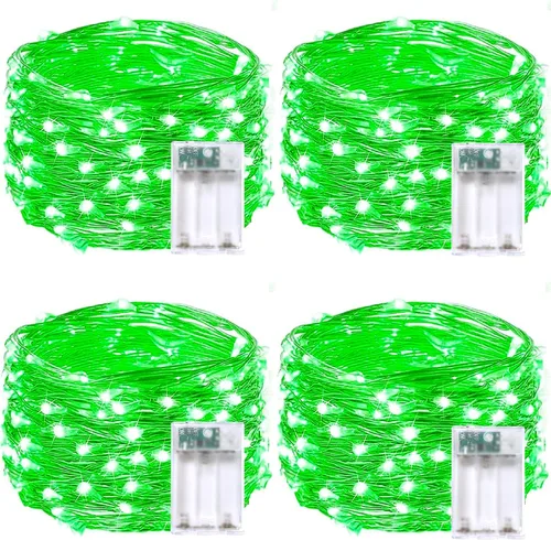 Vista 8 de Guirnalda de luces de Navidad, 10 pies, 30 LED, árbol de Navidad, Papá Noel, copo de nieve, luces de hadas, funciona con pilas, con control remoto