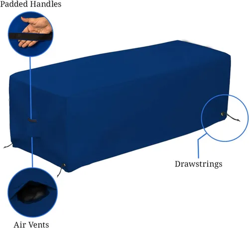 Vista 4 de Covers & All Cubierta rectangular para hoguera, hecha de tela de poliéster de 18 onzas con propiedades impermeables y resistentes a los rayos UV