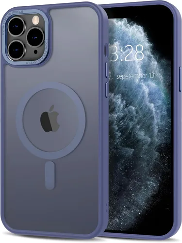 Vista 163 de Anuck - Funda magnética para iPhone 11 compatible con MagSafe, carcasa trasera mate translúcida dura, borde de TPU, delgada, resistente a impactos