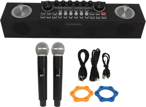 Vista 6 de Máquina de karaoke, altavoz inalámbrico de ajuste digital para máquina de karaoke con micrófono para fiesta en casa