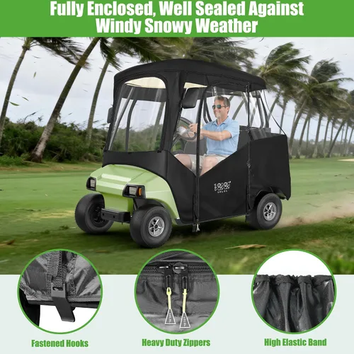 Vista 10 de 10L0L Carcasa para carrito de golf para 2 plazas Club Car DS Precedent Adward y Tempo, 600D impermeable y resistente al viento, cubierta