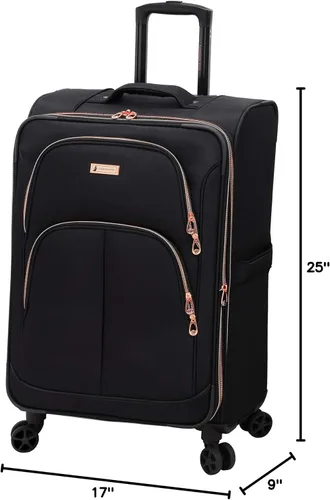 Vista 4 de LONDON FOG Maleta giratoria expandible Bromley Softside, Negro -, Maleta giratoria expandible Bromley Softside
