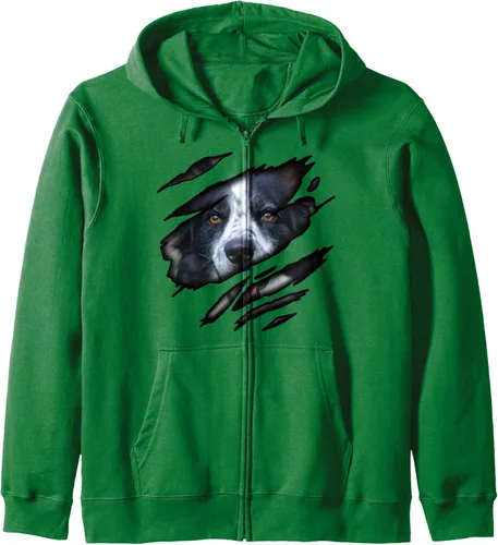Vista 7 de Diseño de Border Collie in me, diseño de perro, sudadera con cremallera para perro Pedigree