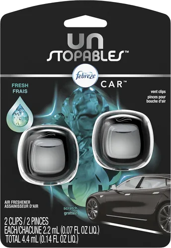 Vista 18 de Febreze Ambientador de coche con clip de ventilación, eliminador de olores, aroma ámbar automático, 2 clips