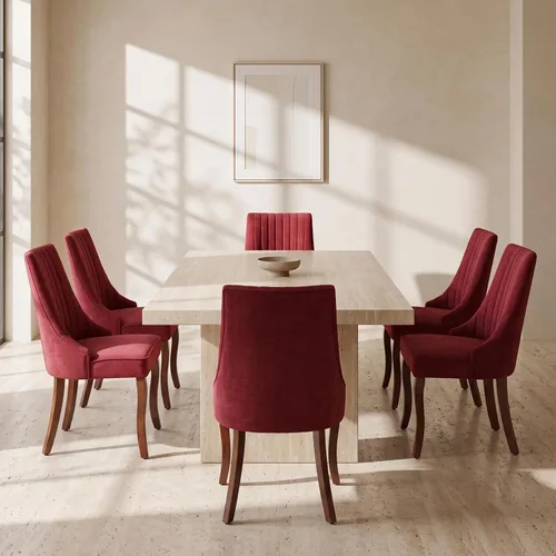 Vista 14 de Sillas de Comedor - Juego de 2 sillas de comedor modernas de mediados de siglo, tapizadas de tela con respaldo alto, sillas de cocina y comedor
