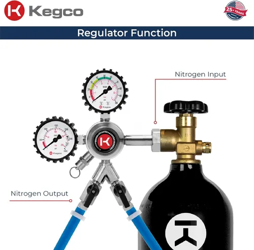 Vista 5 de Kegco Regulador Kegerator de nitrógeno de dos productos de doble calibre de calidad comercial premium