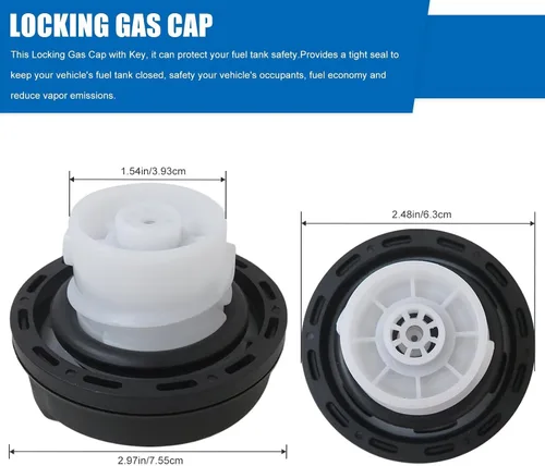 Vista 2 de Tapa de gas con bloqueo, tapa de combustible con bloqueo 5278655AA para Dodge Jeep Chrysler 2000-2020 - Ram 1500 2500 3500, Journey, Caravan