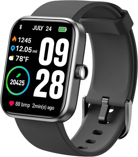 Vista 7 de TOZO S2 44mm - Reloj inteligente con Alexa, monitor de sueño, impermeable 5ATM, pantalla táctil HD, compatible con iPhone y Android, champán