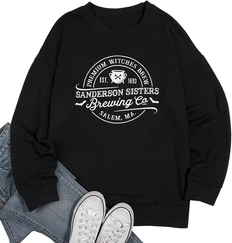 Vista 8 de MAXIMGR Sudadera de Halloween para mujer, sudaderas de las hermanas Sanderson, sudadera de otoño Hocus Pocus, sudadera divertida con gráficos