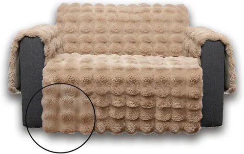 Vista 13 de Funda de sofá de felpa y pelo Shaggy, funda de sofá de imitación de piel para perros, funda impermeable antideslizante, protector de muebles