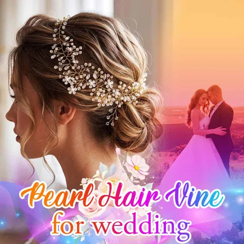 Vista 5 de Catery Diadema dorada con diamantes de imitación para novias y mujeres