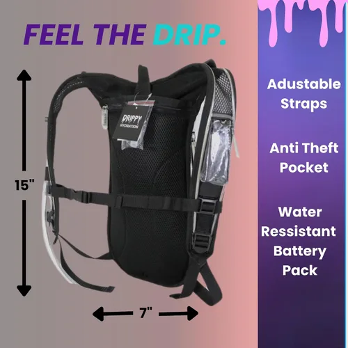 Vista 5 de LED Hydropack Rave Hydration Backpack – Festival, Hiking, & Running for Women & Men - 2 Liter Leakproof Bladder – Anti-Theft Pockets - Rave