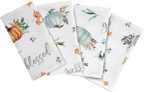Vista 10 de Avanti Linens - Manteles individuales, decoración del hogar inspirada en otoño, juego de 4 (colección Grateful Patch)