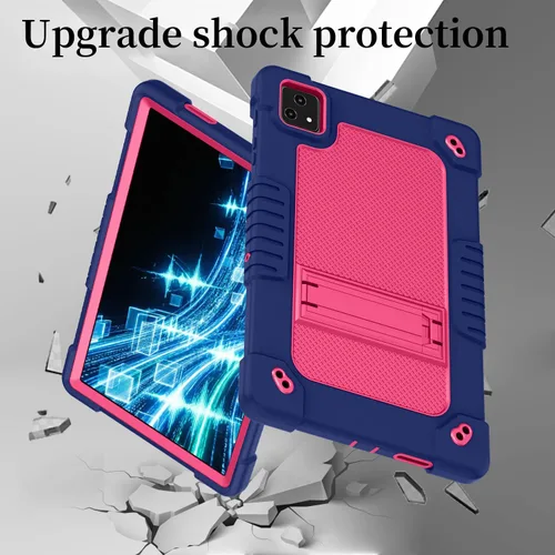 Vista 5 de Funda protectora para tableta Revvl Tab 5G de Tmobile Revvl Tab 5G, resistente correa de hombro de silicona y parte trasera dura a prueba de golpes