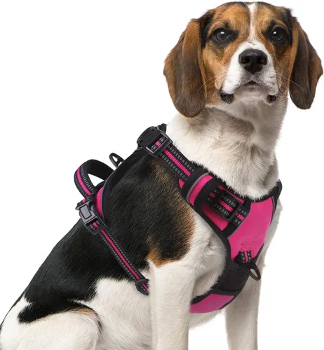 Vista 40 de PUPTECK Arnés táctico sin tirones para perro, tamaño mediano, arnés reflectante ajustable con asa para perro, de fácil control, cómodo y suave