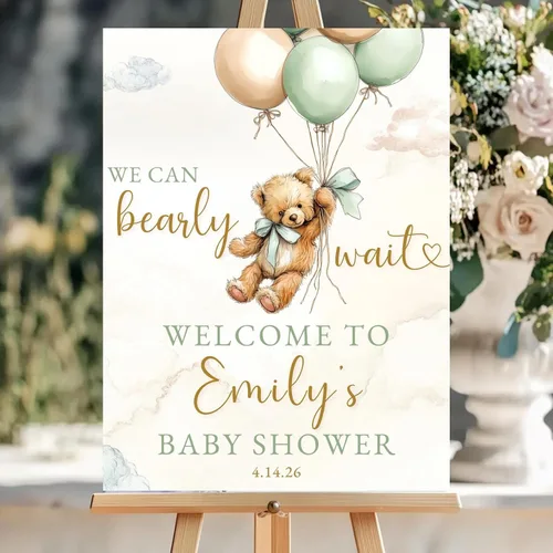 Vista 10 de Personalized Welcome Sign Baby Shower, Pink Bow Floral Baby Shower Welcome Sign: Editable, 12" X 18" (Small), 27" (Medium), 36" (Large), Plastic