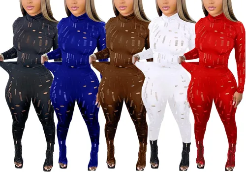 Vista 3 de Ophestin Conjunto sexy de 2 piezas para mujer, conjunto de pantalones ajustados