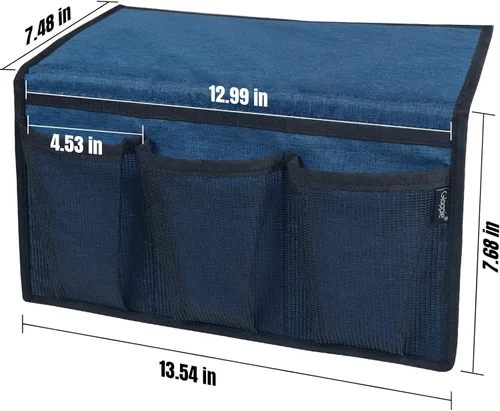 Vista 2 de Gloppie Organizador de mesita de noche, organizador de bolsillos laterales para mesita de noche, organizador de almacenamiento con bolsillo