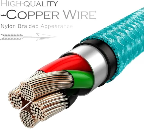 Vista 2 de SHUSEL Cable de carga para iPhone, cable Lightning de ángulo recto, paquete de 3 cables de carga trenzados de nailon de 90 grados y 6 pies, de carga