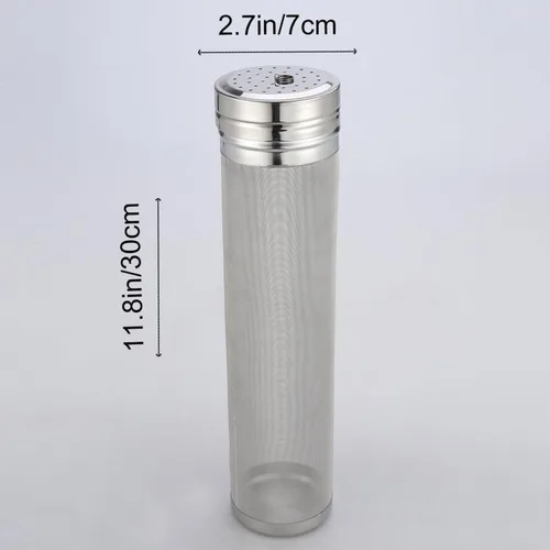 Vista 2 de SHOWERORO Cartucho de filtro de cerveza de acero inoxidable de 12 pulgadas colador de malla para elaboración de vino casero y herramienta