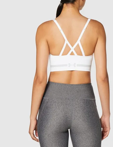 Vista 7 de Under Armour - Brasier corto y sin costuras, para mujer, Blanco, M